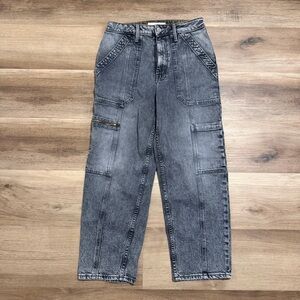 Mother Superior Size 25 The Private Zip Pocket Ankle Jeans Shadow Dancing Gray